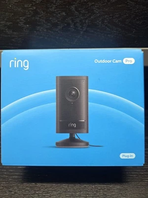 Ring Outdoor Cam Pro Plug-In Retinal 4K Security Camera Black B0DDR3N96D - Image 1 of 4