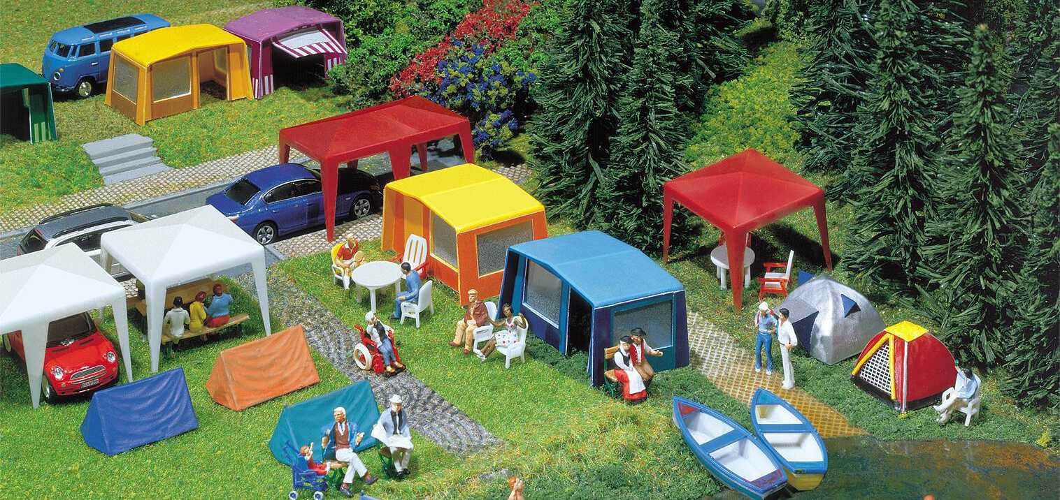 Tentes Camping Faller 130504 animez vos zones vides de maquette ferroviaire HO 1:87