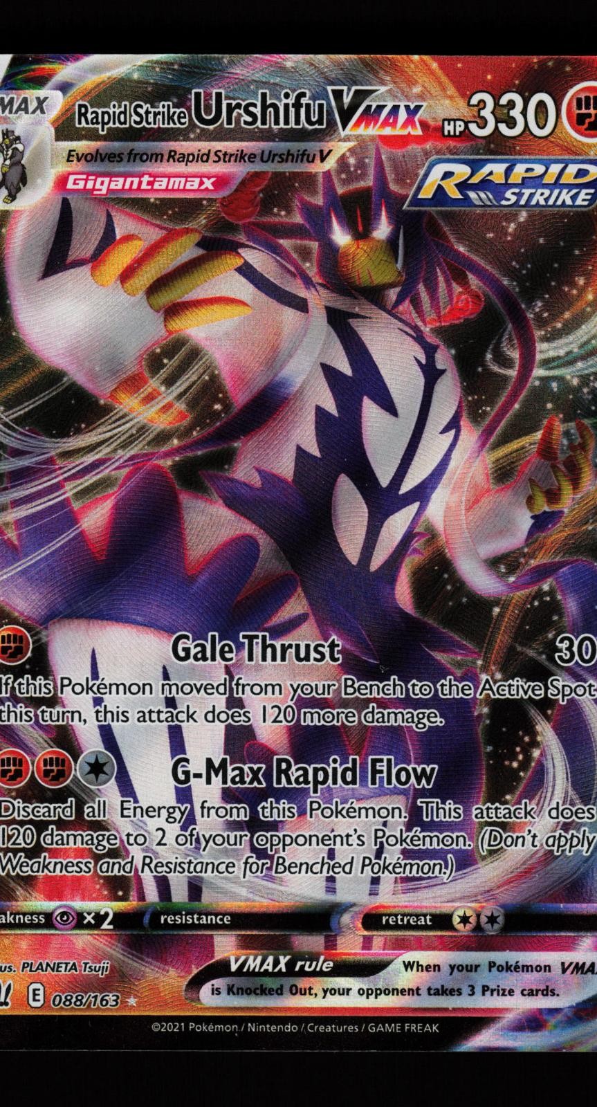 Rapid Strike Urshifu VMAX 088/163 Holo VMAX Rare Battle Styles Pokemon Cards