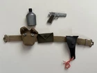Vintage Gi joe 1964 Fine Grip 45 Pistol, holster, belt, first aid , canteen