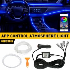 20 Ft 6m Rgb Led Car Interior Fiber Optic Neon Strip Atmosphere Light Kit App I 20 Ft 6m Rgb Led Car Interior Fiber Optic Neon Strip Atmosphere Light Kit App I