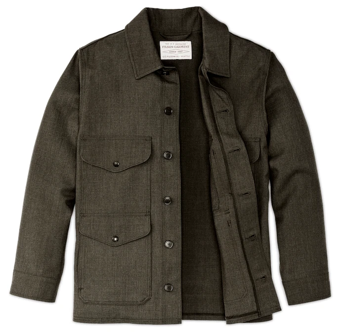 Filson Forestry Cloth Cruiser Jacket Forest Green Heather Wool Archival Reissue - Image 2 of 4