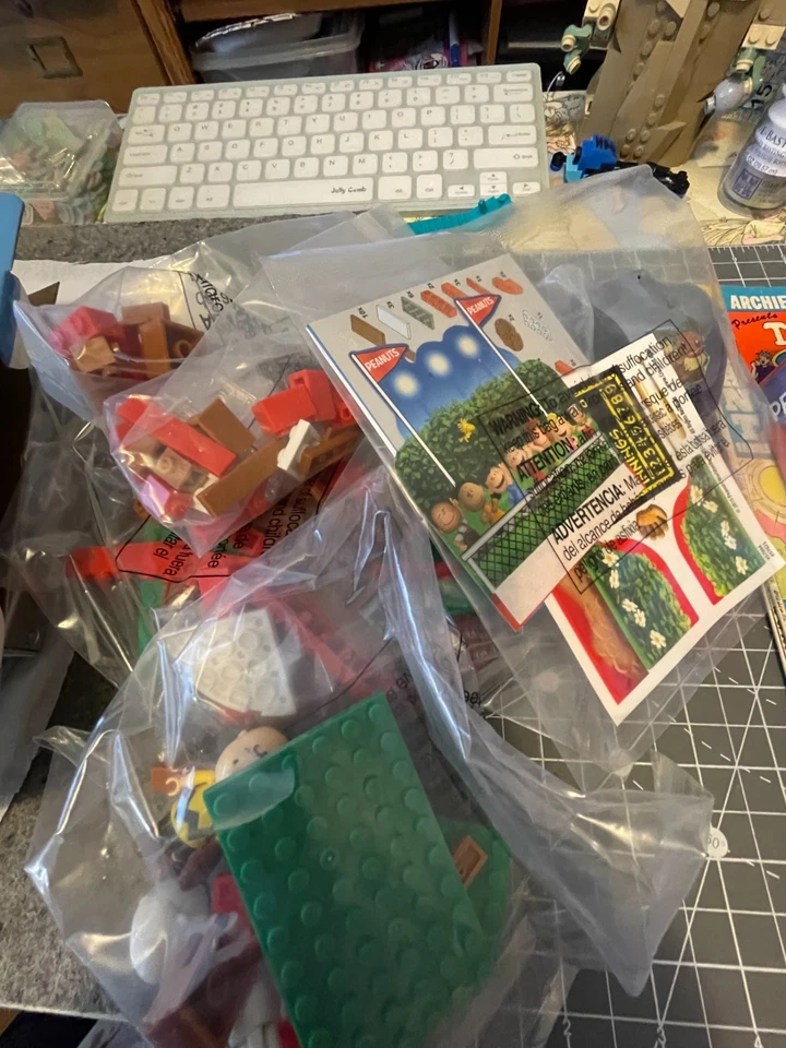 Snoopy Película LITE BRIX SOPORTE DE LIMONADA CACAHUETES “Caja abierta” + JUEGO DE BÉISBOL “Nuevo” Foto 4 de 4