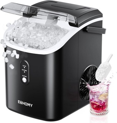 Nugget Ice Maker Countertop with Handle, Ready in 6 Mins, 34lbs