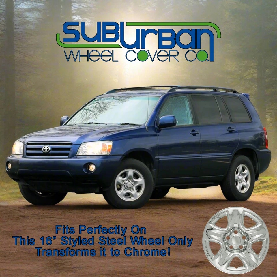 Toyota RAV4/Highlander 2001-2011 16" 5 radios cromados cubiertas de rueda # IMP-42X juego Foto 3 de 4