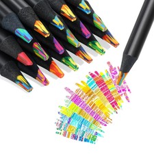 12 Colors Rainbow Pencils for Kids Adults, Rainbow Colored Pencil Art Supplie...