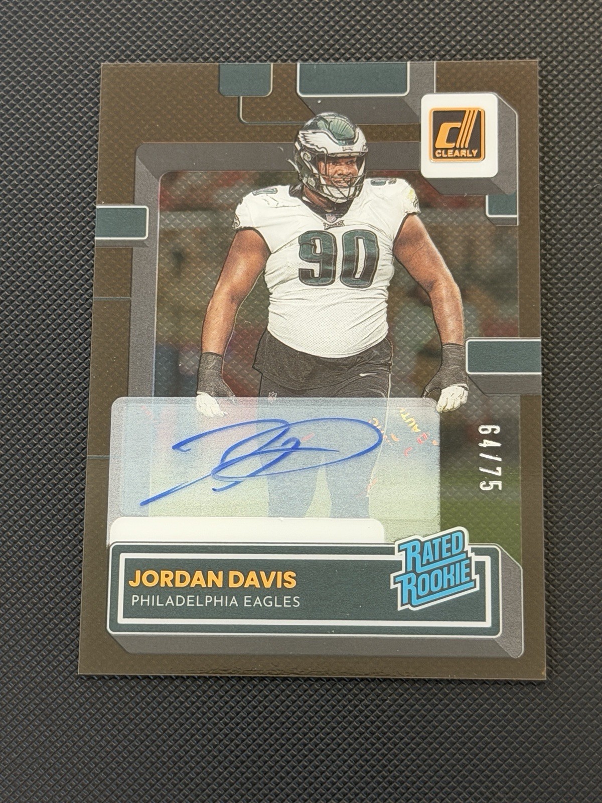Jordan Davis Panini Clearly Donruss #96 Autograph Orange
