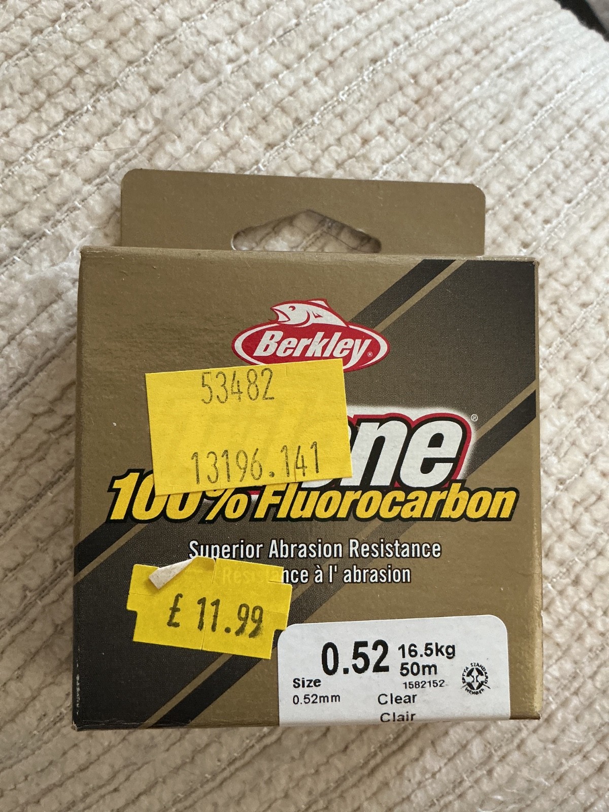 trilene fluorocarbon clear fishing line 0.52, 16.5kg, 50 metres