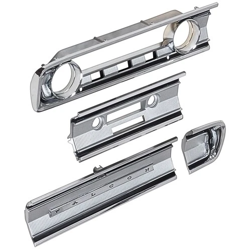 1965 Falcon Deluxe Dash Trim Set Radio Glove Box Gauges 4 Pieces Ranchero Ford