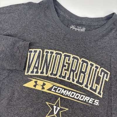Under Armour Vanderbilt Commodores Youth Large Gray Excellent HeatGear Raglan