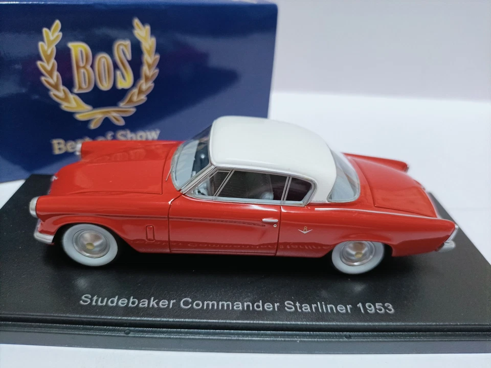 BOS 1:43 Studebaker Commander 1953 Red Commander Car Model - Image 2 of 4