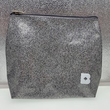 Birchbox Glitter Silver Makeup Bag Pouch Clutch Cosmetic Zip Up Case 7.5"x6" NEW