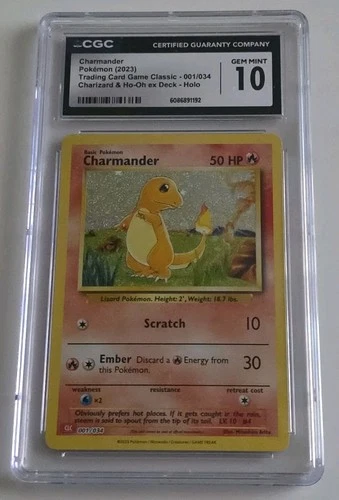 Charmander 001/034 Classic Collection  Mint Charizard and Ho-Oh Deck - CGC 10