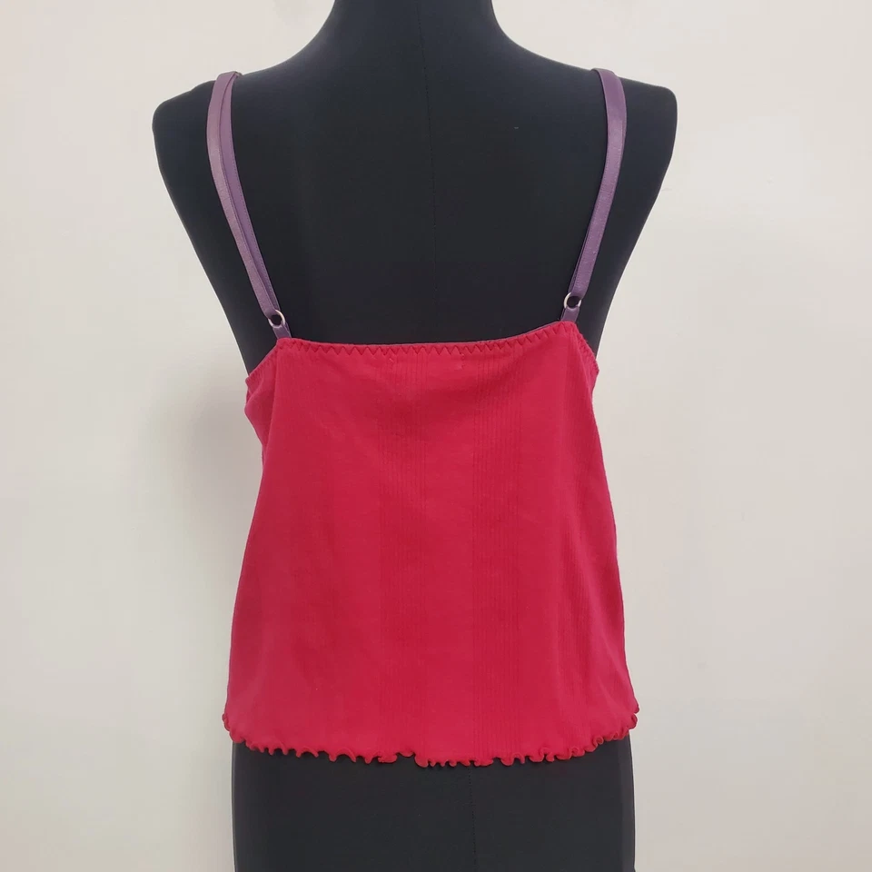 Babydoll Cami Vintage DNKY Mujer Y2K Talla L Rojo Encaje Preppy Delicada Coqueta Foto 3 de 4