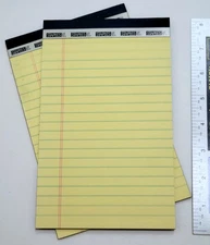 Staples 5 X 8 Legal Pads 2 Pack Ruled Yellow Paper 50 Sheets per Pad NEW