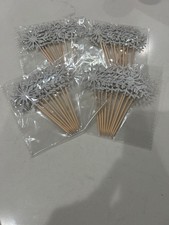 41 Glitter Snowflake Cupcake Toppers
