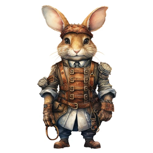 Steampunk Rabbit Steam Punk Animal Self Adhesive Vinyl Sticker
