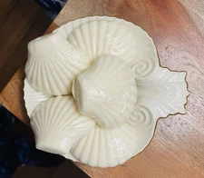 Lenox Shell Candy Nut Dish Beach Ocean Sea Scallop Clam Soap Dish Gold Trim 5.5"