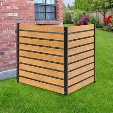 Privacy Wood Fence Panels with Metal Stakes - 2 Panels Outdoor Screen Fence