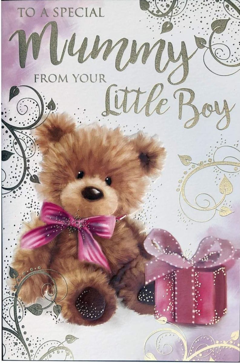 Mummy From Little Boy Birthday Card. 23x15cm