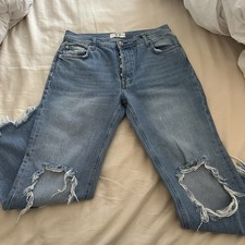 Free People Women’s Distressed Button Up High Waisted Jeans Size 27