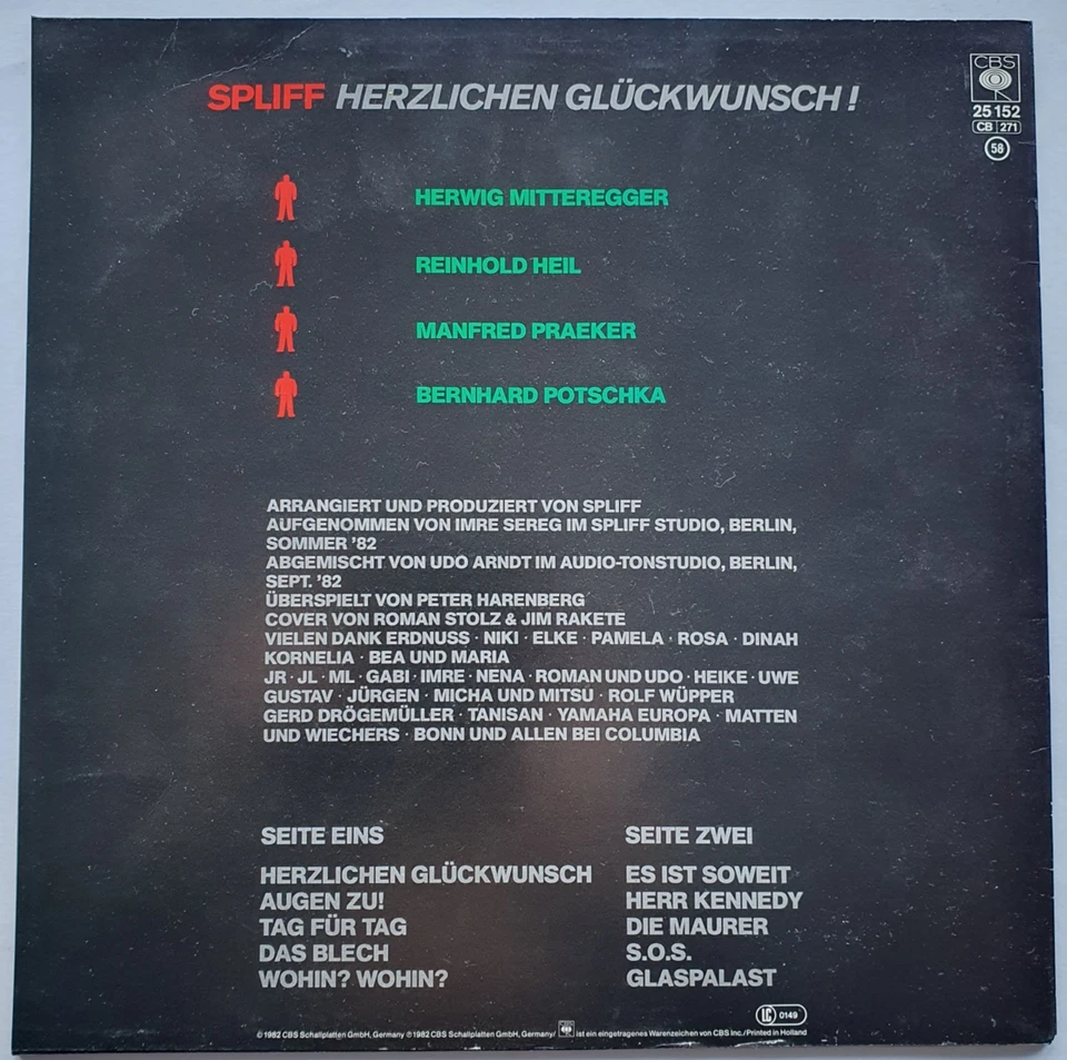 Spliff – Herzlichen Glückwunsch! (Vinyl, 1982), OIS, Vinyl excellent (EX) - Bild 2 von 4