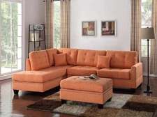 Citrus 3-Pc Reversible Sectional Sofa Set w/ Ottoman