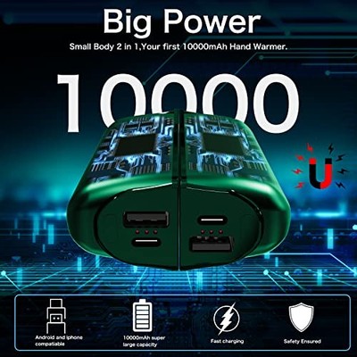 INNOPAW HAND WARMERS RECHARGEABLE 2 PACK 10000MAH SPLIT MAGNETIC ELECTRIC HANDS