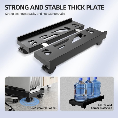 Adjustable Mobile CPU Stand, Ventilated Computer Tower Stand PC Tower Stand with - Picture 6 of 7
