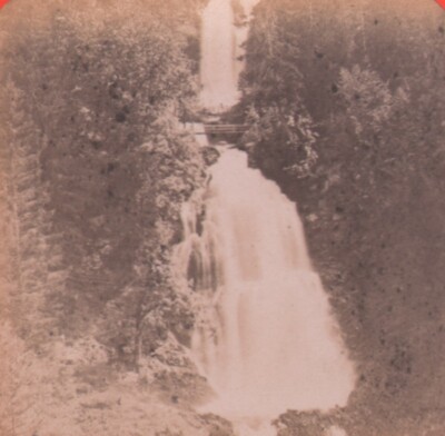 Schweiz Giesbach Wasserfall altes Stereo Foto Charnaux 1880