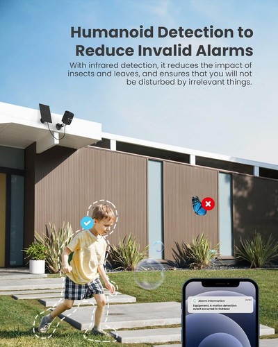 FOAOOD Security Camera Wireless Outdoor with Solar Panel Cameras for Home Black - Picture 5 of 6