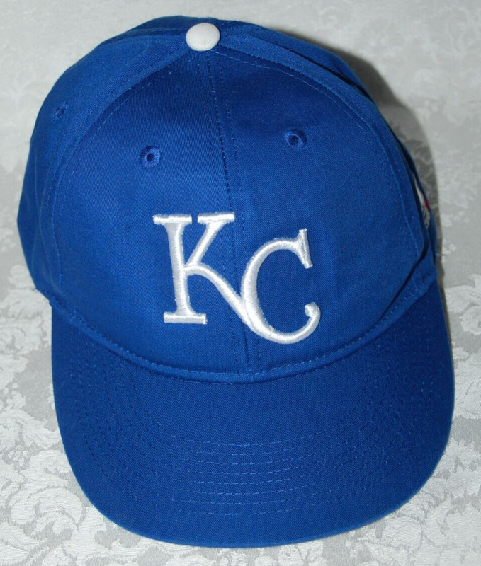 Kansas City Royals Baseball Cap OC Sports Blue & White Adjustable Size Loop/Hook