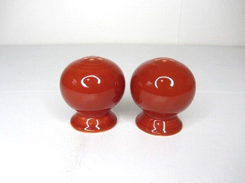 Fiesta Ware Retired Paprika Salt & Pepper Shakers Ball Round Southwest Aztec A2