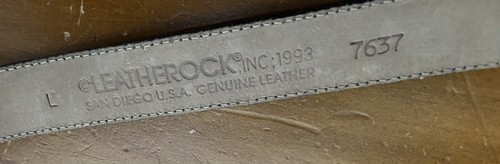 Vintage LEATHEROCK 1993 Black Suede Embellished Back Hook Closure Belt L #7637 - Picture 14 of 16