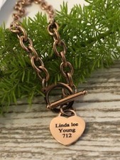 Hear Necklace Personalized Stainless Steel Hear Toggle Necklace For Teens, Girls