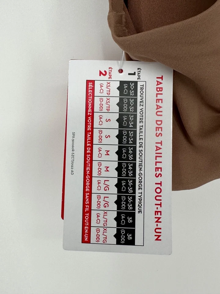 NEW Spanx All-In-One Wireless Bra Sz XL Cafe Au Lait Cup A-C Nylon Elast $64 W1 - Image 3 of 3