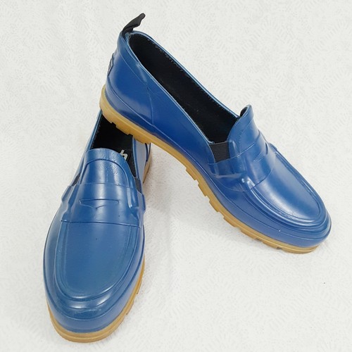 Misty Harbor Mujer Azul De Goma Para Lluvia Corte Bajo Resbalón en Zapatos  Thermolite Plantillas | eBay