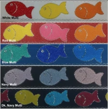 1" Metallic Fish JACQUARD Ribbon Trim - 15 Total Yards  - MANY COLORS!!
