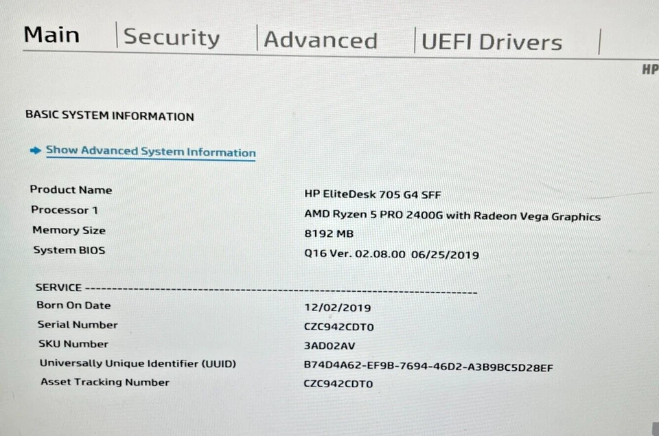 HP EliteDesk 705 G4 SFF PC - Ryzen 5 Pro 2400G - 8GB RAM - 240GB SSD (OFFERS OK) - Image 2 of 4