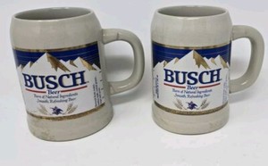 Vintage Busch Beer Steins Mug Anheuser-Busch Stoneware Tankard West Germany