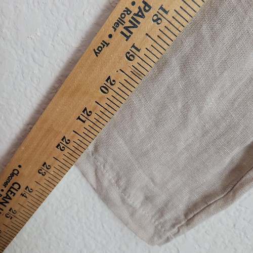 Alessia Pacini Sz Small Italian Wrap Cardigan 100% Linen Tan Roll Tab Sleeves - Picture 7 of 9