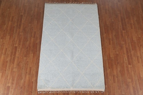Statement Luxury Hand-Knotted Moroccan Indian Rug Modern Decor 5x8 ft - Picture 3 of 18