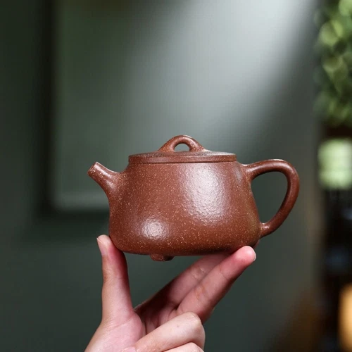 Marked Tea Pot Real Yixing Zisha Shipiao Pot Three Feet Handmade Jiangpo Clay - Picture 2 of 12