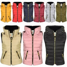 Kids Girls Boys Sleeveless Hooded Lined Gilet Body Warmer Puffer Jackets 5-13 Yr