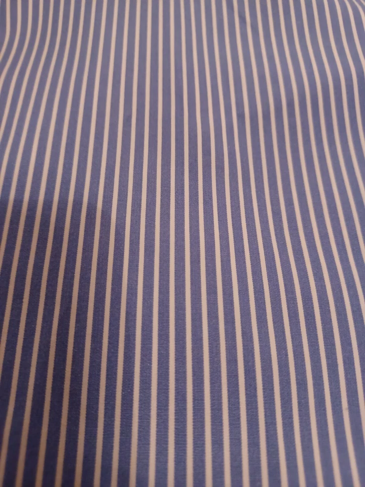 Ralph Lauren Purple Label Mens 17 Blue Stripe Fine Cotton Dress Shirt EUC - Image 2 of 4