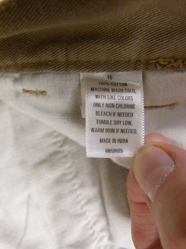 Nordstrom Youth Boys Size 16 28x30 Tan Cotton Straight Leg Chino Pants - Picture 4 of 6