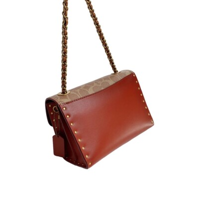 COACH チェーンショルダーバッグ COACH 34256 Parker 18 Signature Turnlock Chain Shoulder Bag Outlet