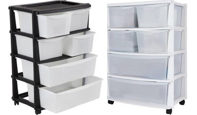 Home Storage 6 Drawer Plastic Wide Tower Storage Unit With Wheel