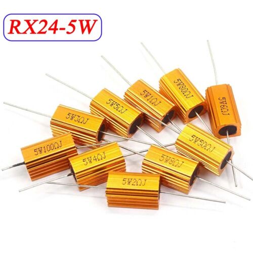 5W Golden Aluminium Load Resistor Wirewound Various Values - 0.1 Ohm to 10K Ohm - Picture 1 of 6
