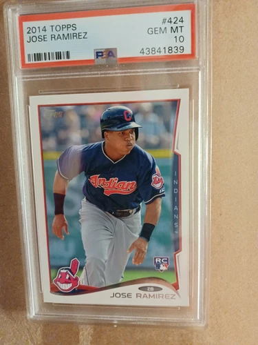 JOSE RAMIREZ RC. 2014 Topps #424.  PSA 10 GEM MINT